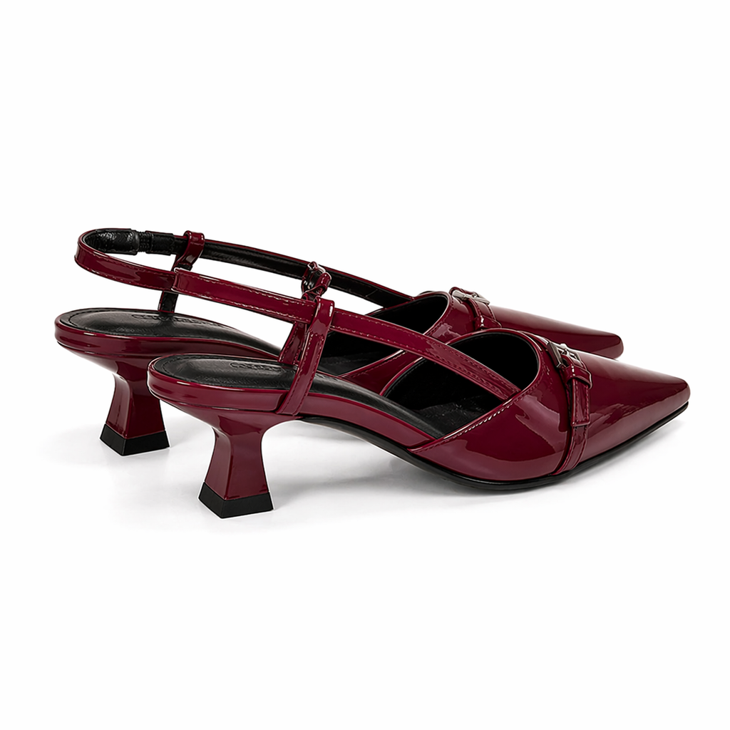 Vivela - Retro Mid Heels Velvet Nocturne