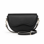 Vivela - Small Vintage Saddle Shoulder Bag Aurelia Noir