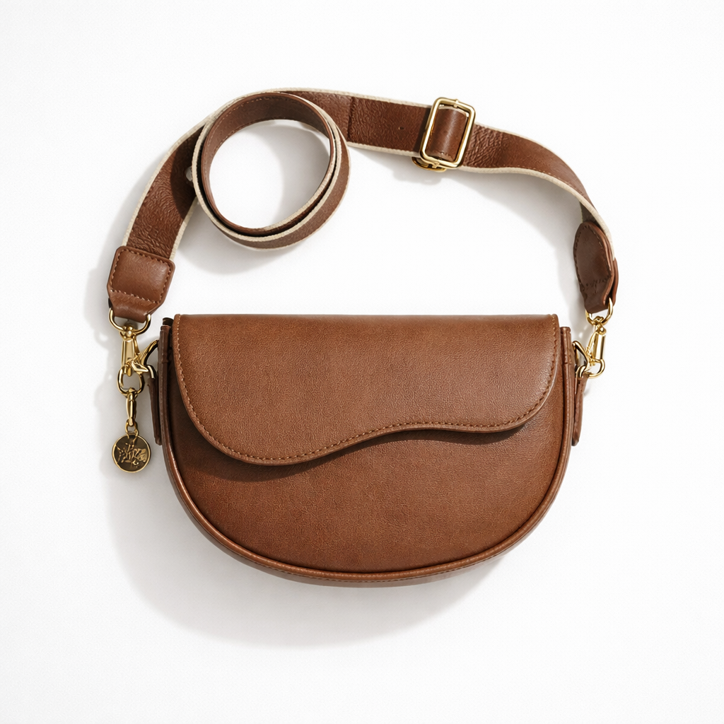 Vivela - Small Vintage Saddle Shoulder Bag Aurelia Noir