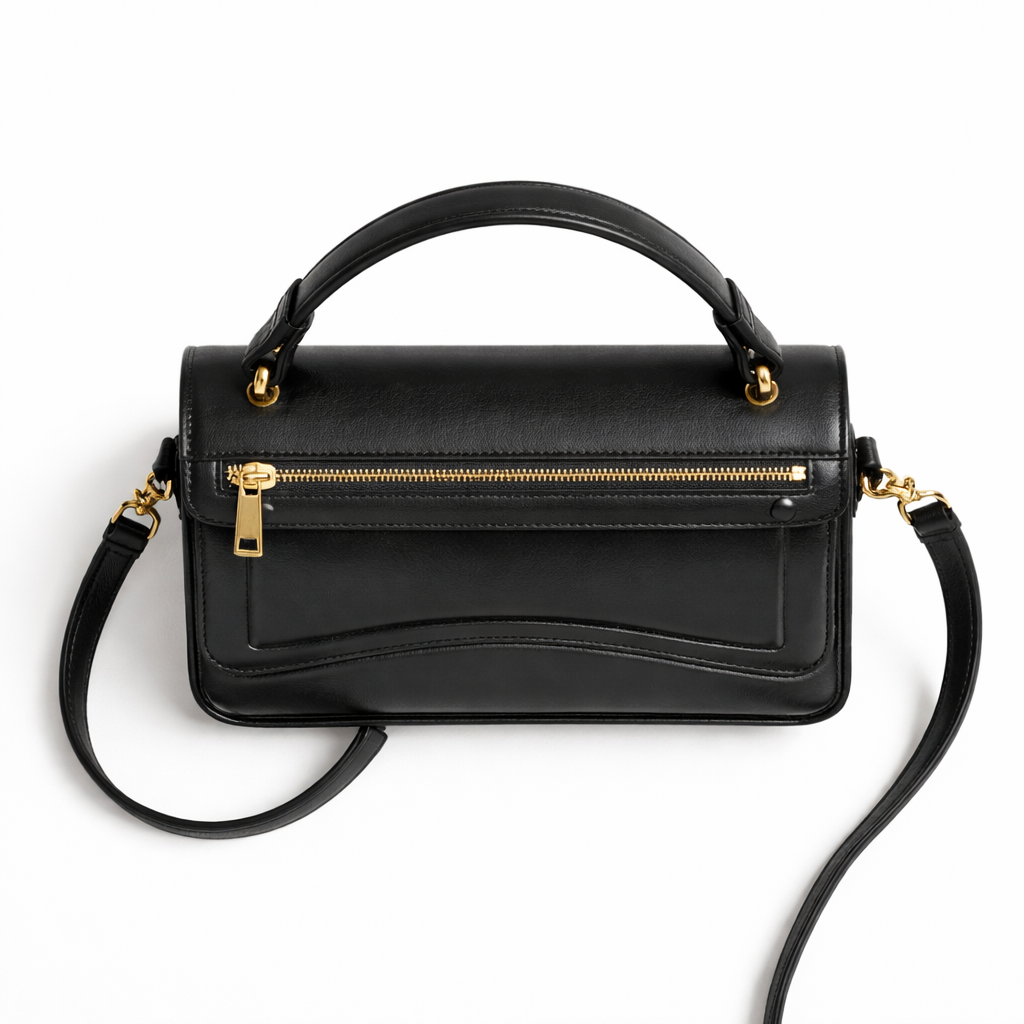 Vivela - Plutonium Leather Shoulder Bag Obsidian Veil