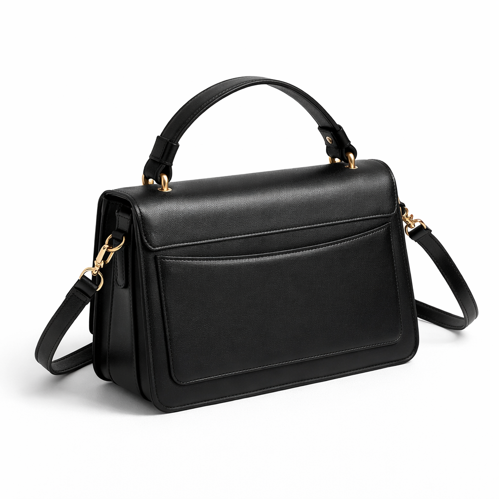 Vivela - Plutonium Leather Shoulder Bag Obsidian Veil