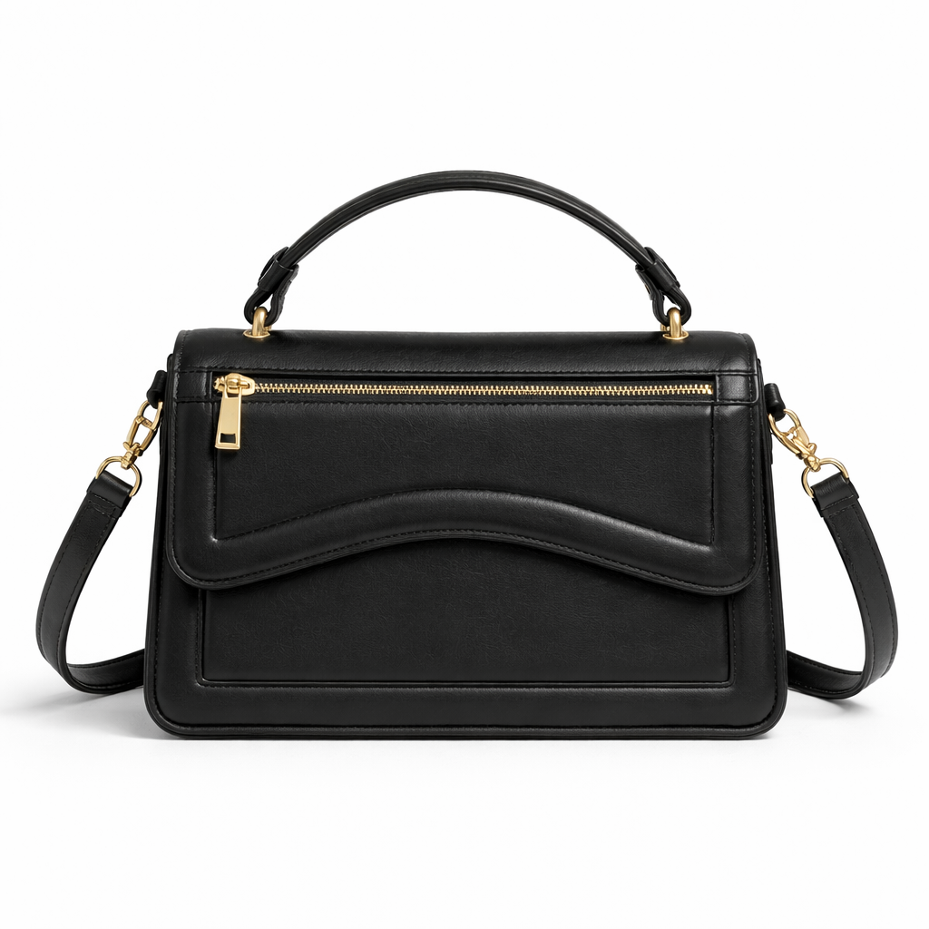 Vivela - Plutonium Leather Shoulder Bag Obsidian Veil